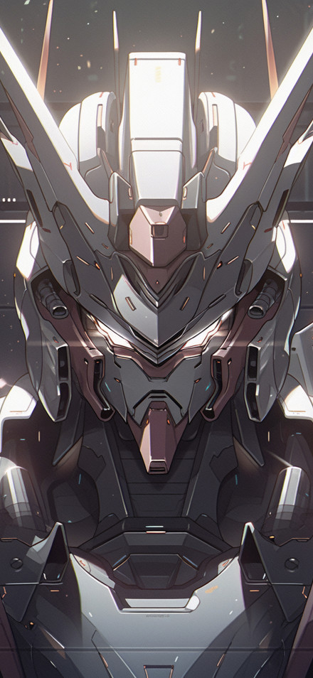 Aggressive Gundam Face Close-up 4K HD Wallpaper