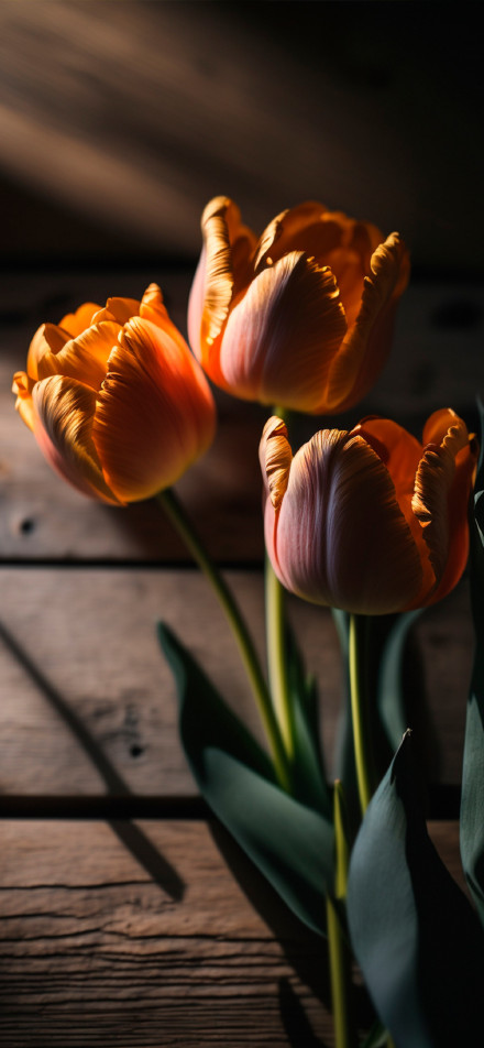 Orange Tulips Phone Wallpaper