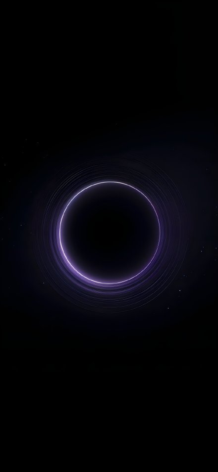 Glowing Vortex Circle, Deep Space 4K Phone Wallpaper