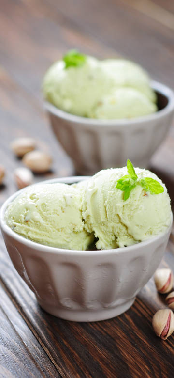 A cup of ice cream on the table