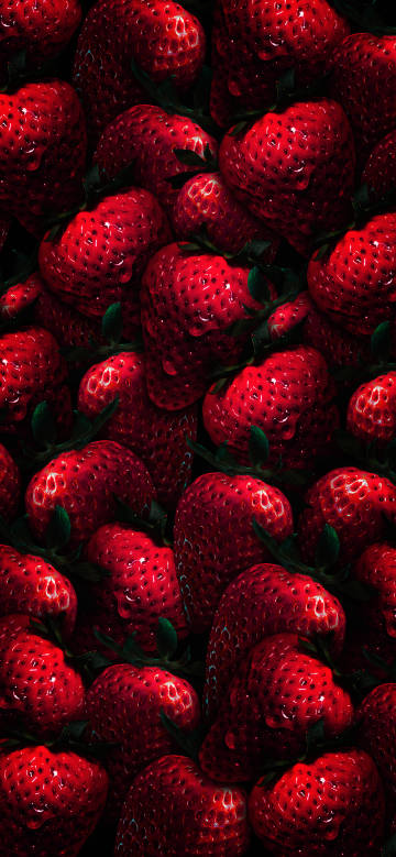 Bright,fresh and attractive red strawberries phone wallpaper