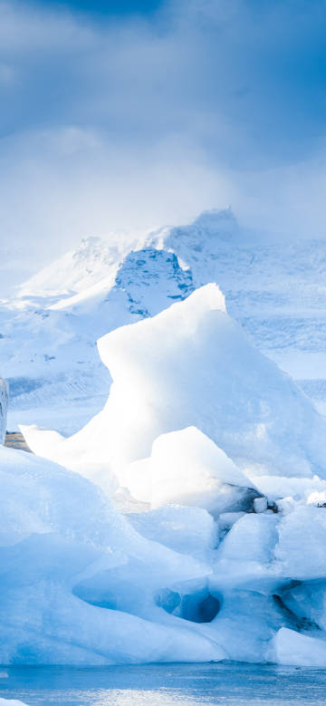 Magnificent icebergs in the ice and snow world phone wallpaper