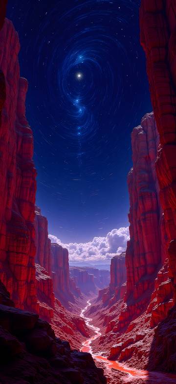 Star Trails Spiral Over Red Canyon 4K Wallpaper Star Trails Spiral Over Red Canyon 4K Wallpaper