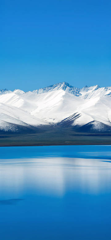 Magnificent snow-capped mountains and lakes phone wallpaper
