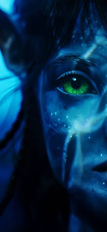Close-up of an Avatar Na'vi Eye 4K Phone Wallpaper