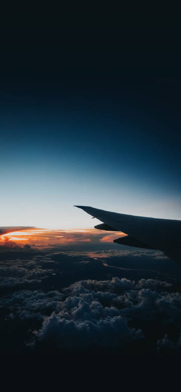 Dusk from an airplane phone wallpaper