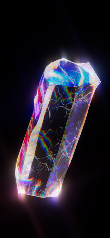 Transparent crystal mineral black background Phone Wallpaper