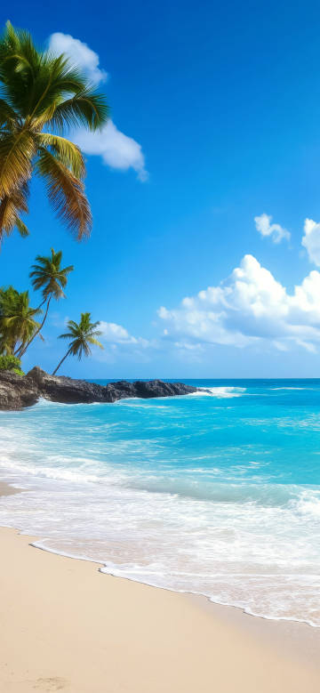 Beautiful scenery of the seaside in summer phone wallpaper